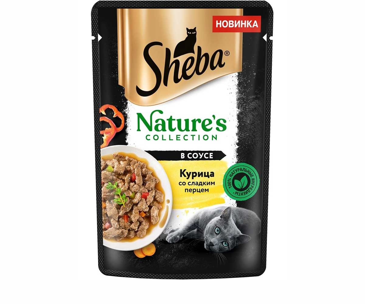 Влажный Корм Sheba (Шеба) Для Кошек Курица и Паприка Natures 75г (1*28)