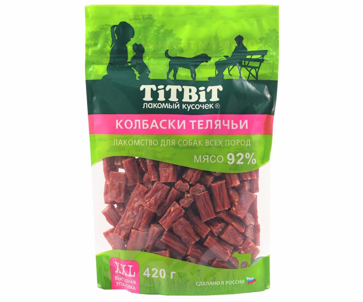 Лакомство TiTBiT (Титбит) Для Собак Колбаски Телячьи 420г Xxl 024317 Выгодная Упаковка