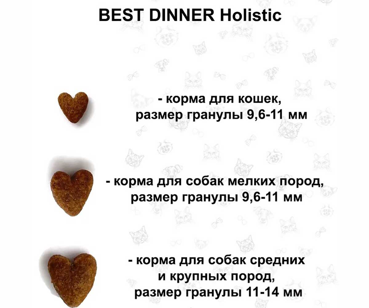 Сухой Корм Best Dinner (Бест Диннер) Для Кошек Гипоаллергенный Телятина и Орегано Holistic Hypoallergenic Cat Adult 400г 78101