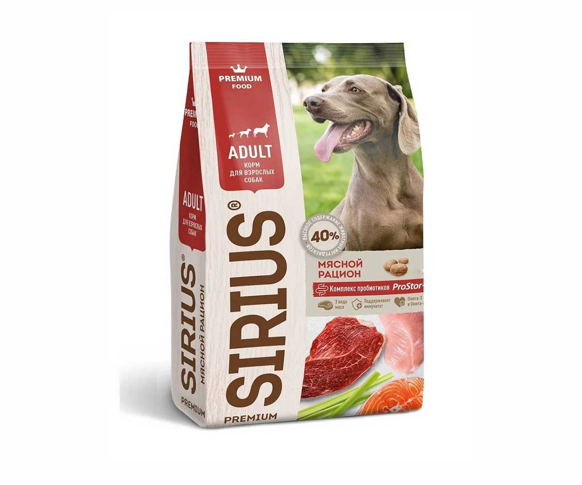 Сухой Корм Sirius (Сириус) Для Собак Мясной Рацион 2кг