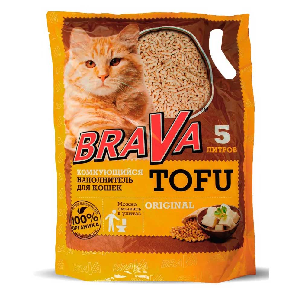 Наполнитель Brava (Брава) Тофу 5л Original (1*8)