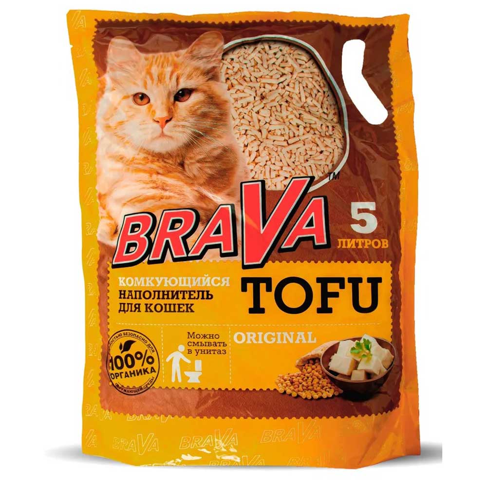 Наполнитель Brava (Брава) Тофу 5л Original (1*8)