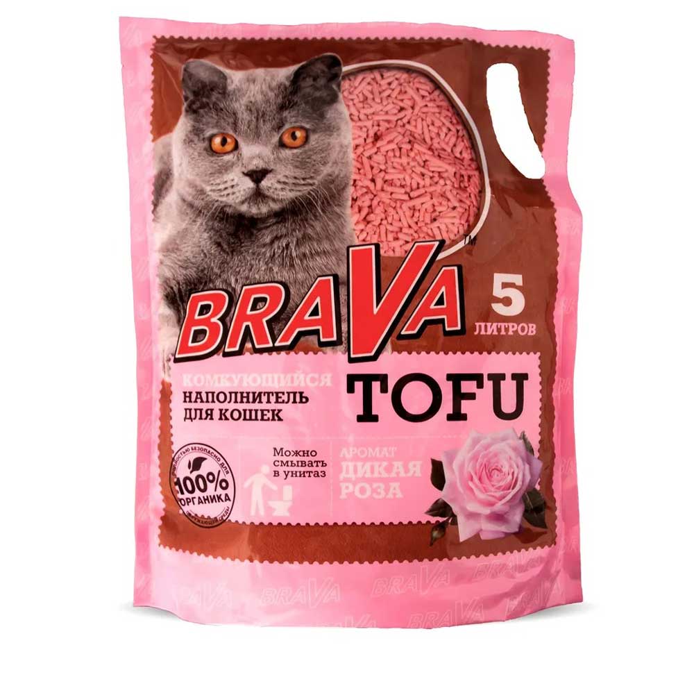 Наполнитель Brava (Брава) Тофу 5л Дикая Роза(1*8)