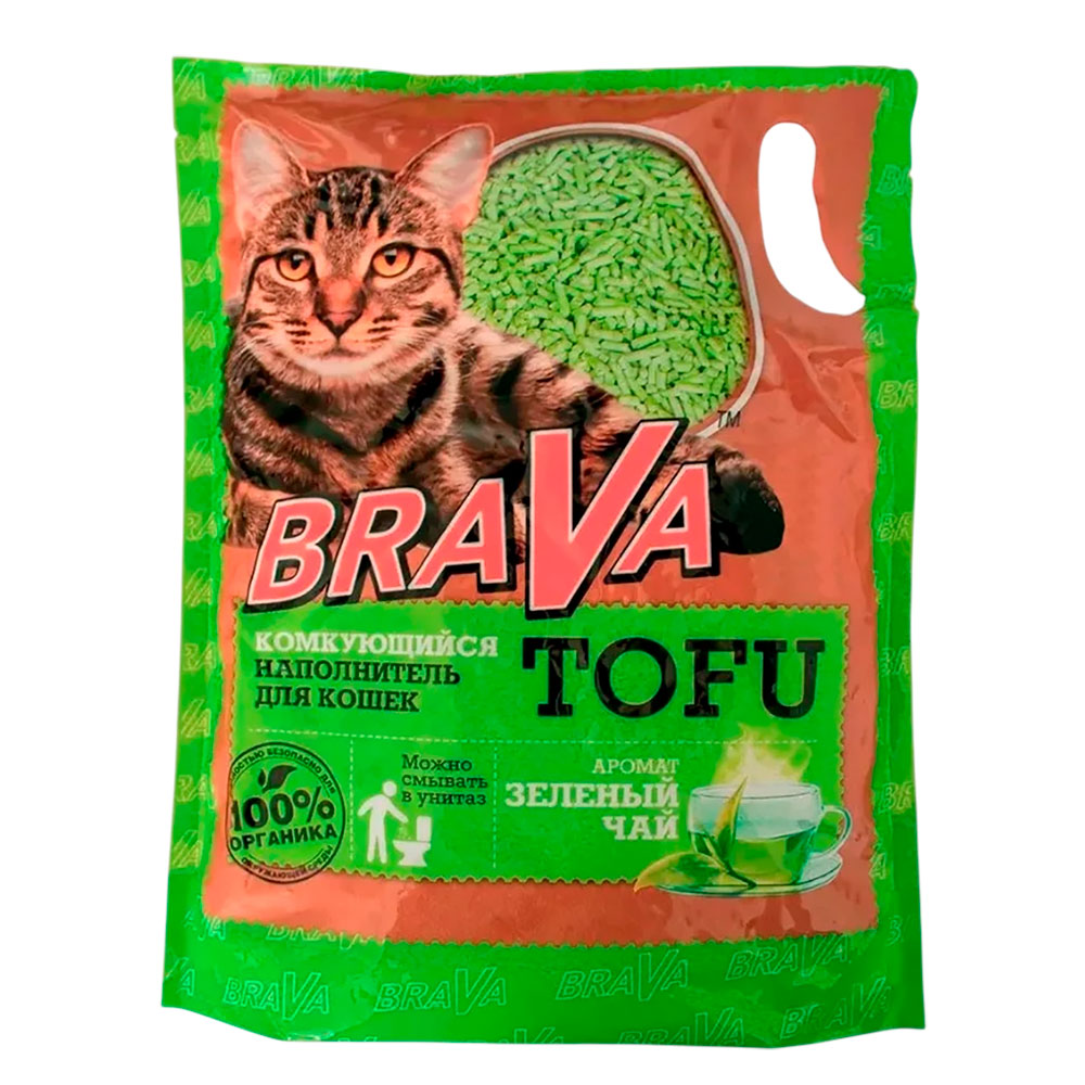 Наполнитель Brava (Брава) Тофу 5л Зеленый Чай (1*8)