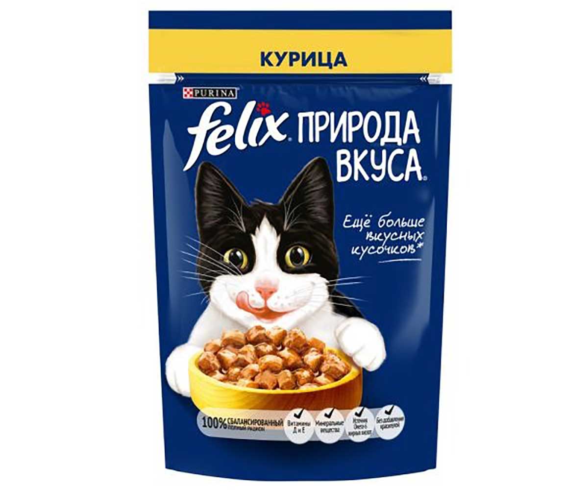 Влажный Корм Felix (Феликс) Природа Вкуса Для Кошек Курица 75г