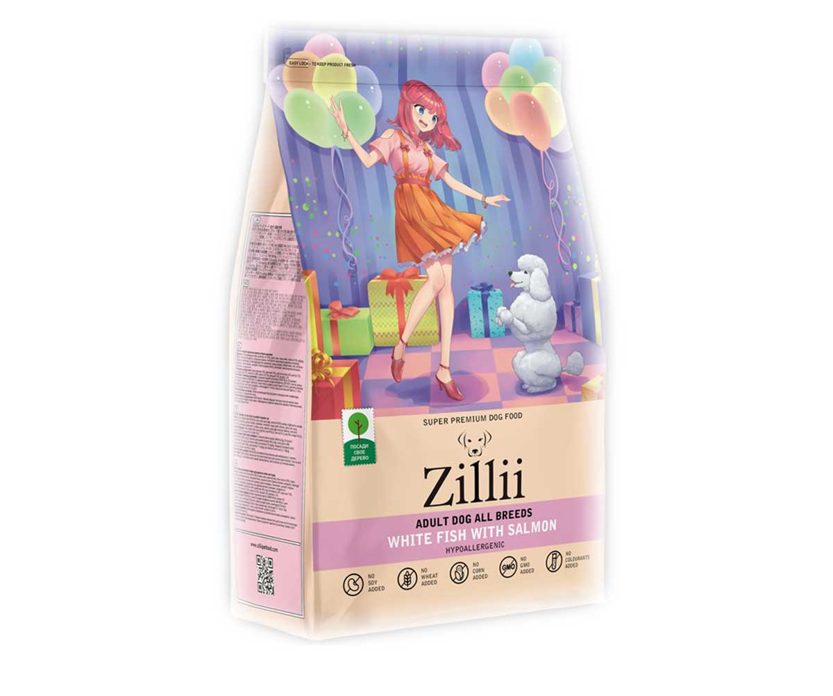 Сухой Корм Zillii (Зилли) Для Собак Белая Рыба и Лосось Adult Dog 15кг 5658053