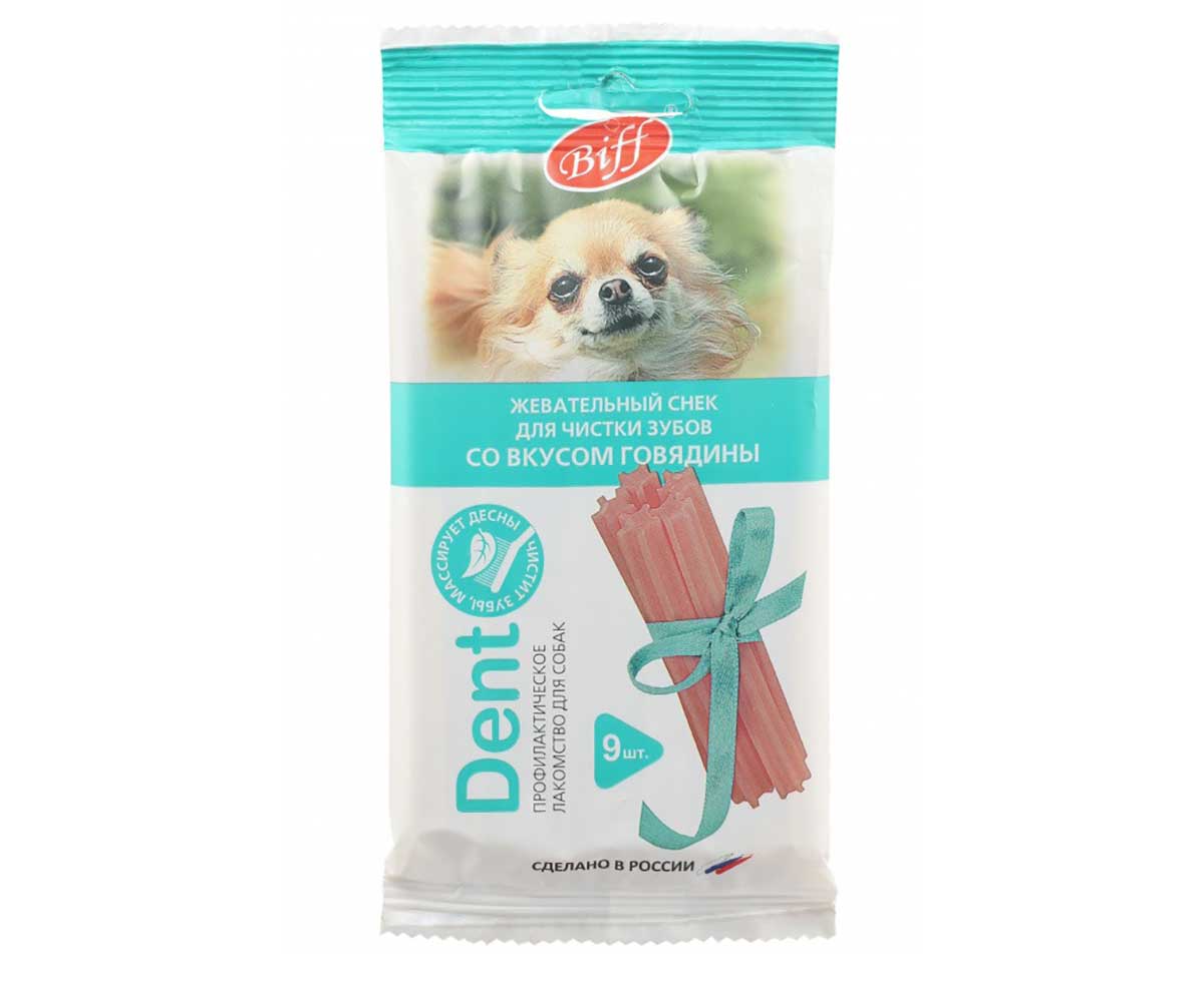 Лакомство Biff (Бифф) Для Собак Мелких Пород Снек Dent Со Вкусом Говядины (1*9) 023693