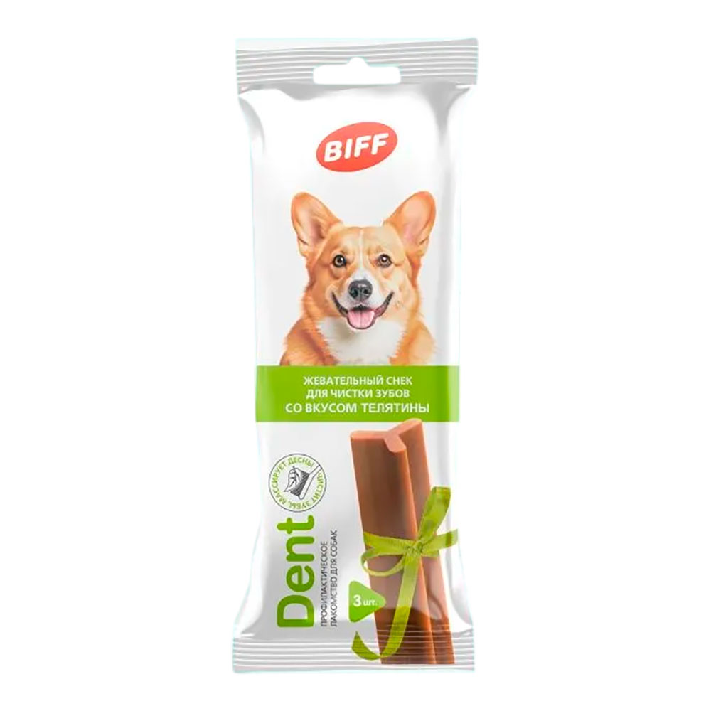 Лакомство Biff (Бифф) Снек Dent Для Собак Средних Пород Телятина 77г 024973