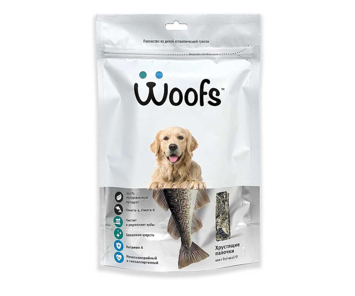 Лакомство Woofs (Вуфс) Для Собак Кожа Трески Атлантической Сушеная 100г