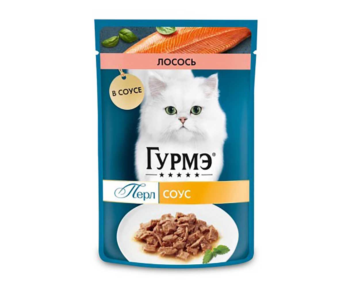 Влажный Корм Гурмэ Перл Для Кошек Лосось в Соусе 75г (1*26)