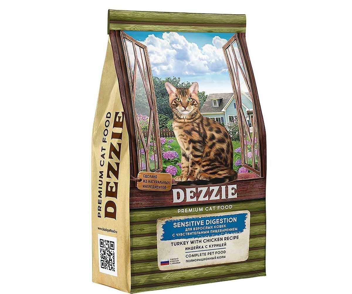 Сухой Корм Dezzie (Деззи) Для Кошек с Чувствительным Пищеварением Индейка и Курица Sensitive Digestion Cat 10кг 5659123