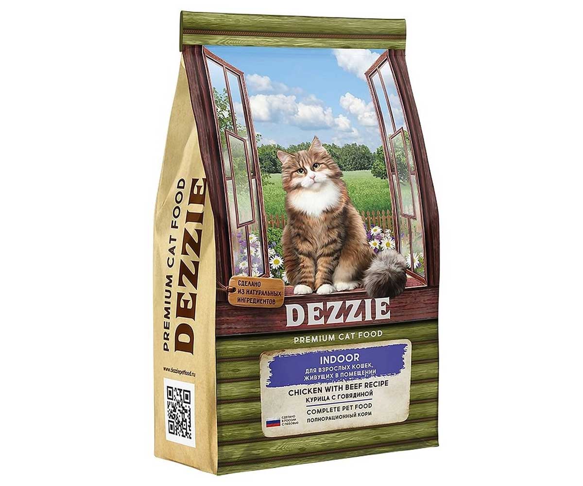 Сухой Корм Dezzie (Деззи) Для Кошек, Живущих в Помещении, Курица и Говядина Indoor Adult Cat 2кг 5659111