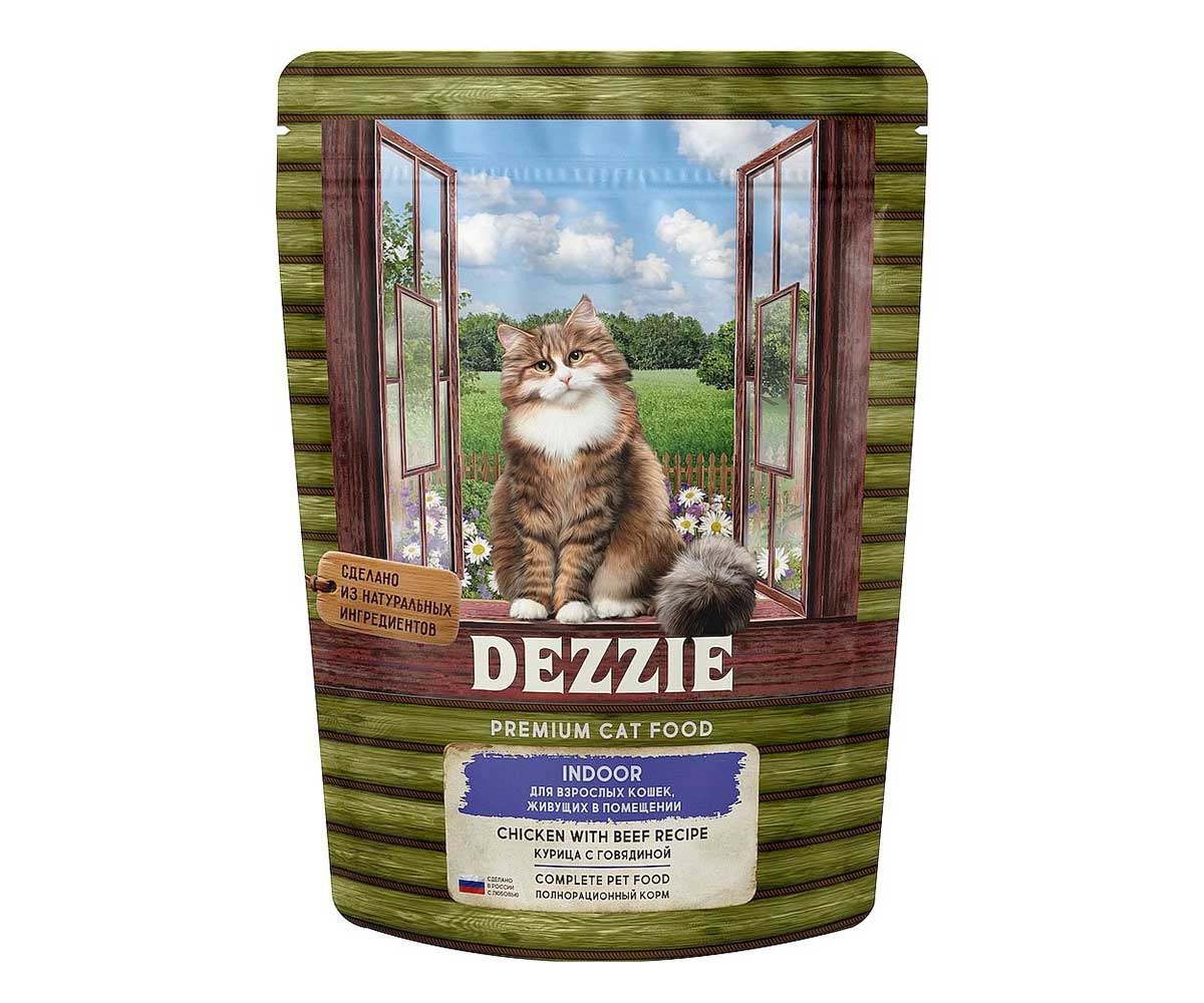 Сухой Корм Dezzie (Деззи) Для Кошек, Живущих в Помещении, Курица и Говядина Indoor Adult Cat 400г 5659110