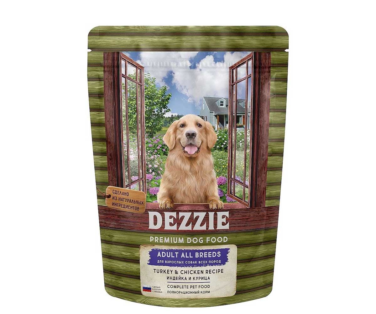 Сухой Корм Dezzie (Деззи) Для Собак Индейка и Курица Adult Dog 800г 5659050