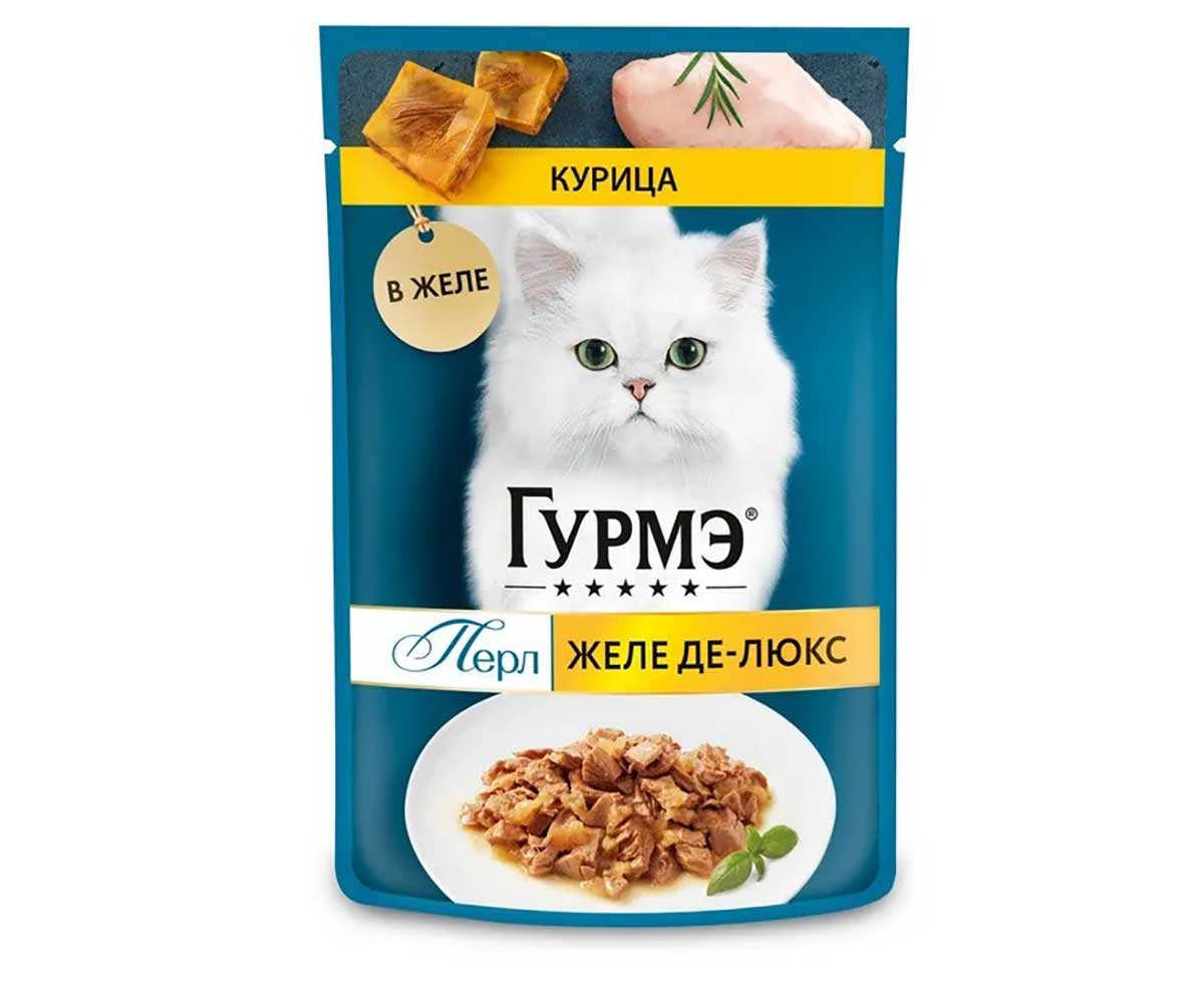 Влажный Корм Гурмэ Для Кошек Перл Желе Де-Люкс Курица 26 Шт в Блоке 75г (1*1)