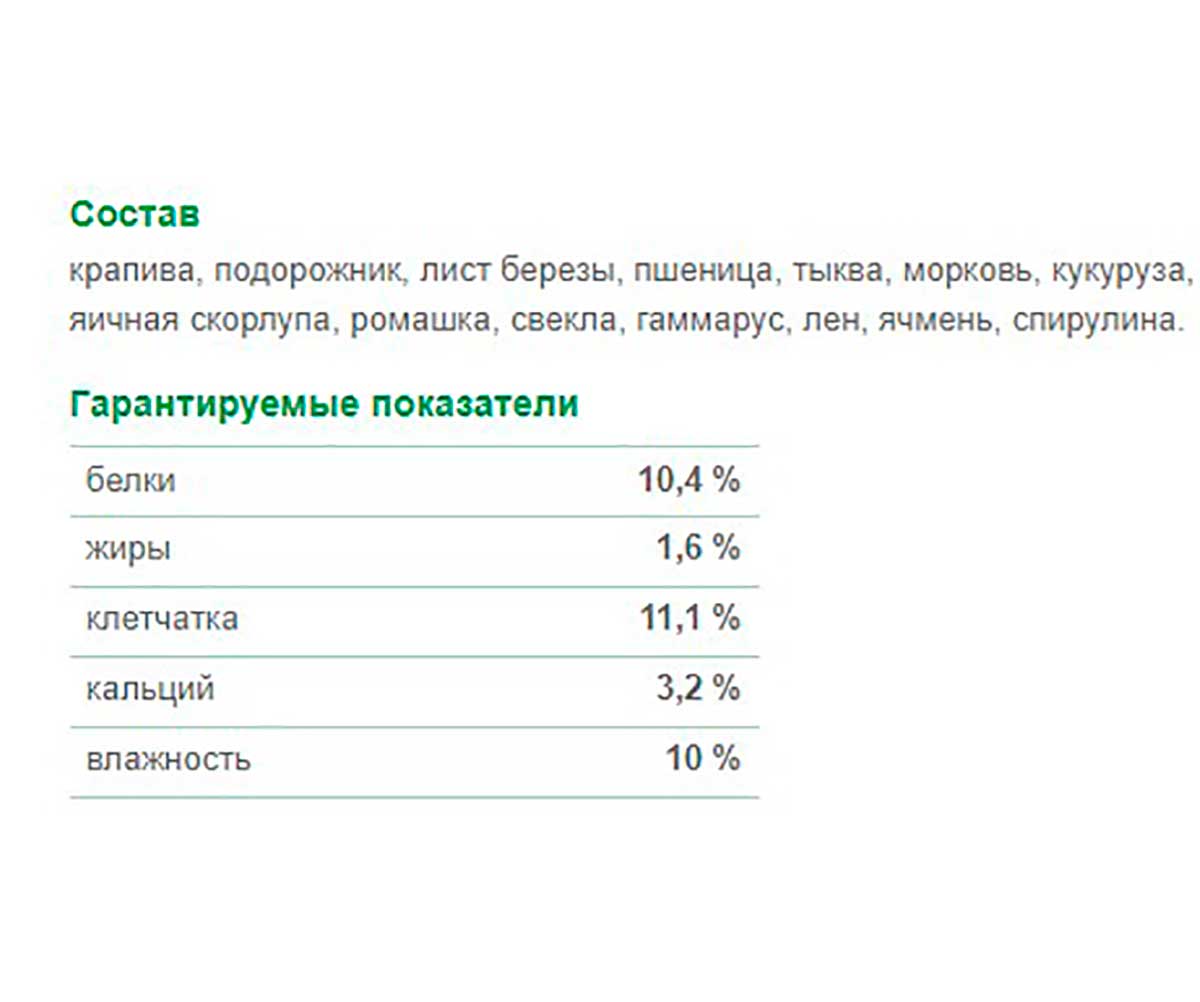 Корм Зоомир Сезонные Овощи Травы Для Сухопутных Улиток 35г 926