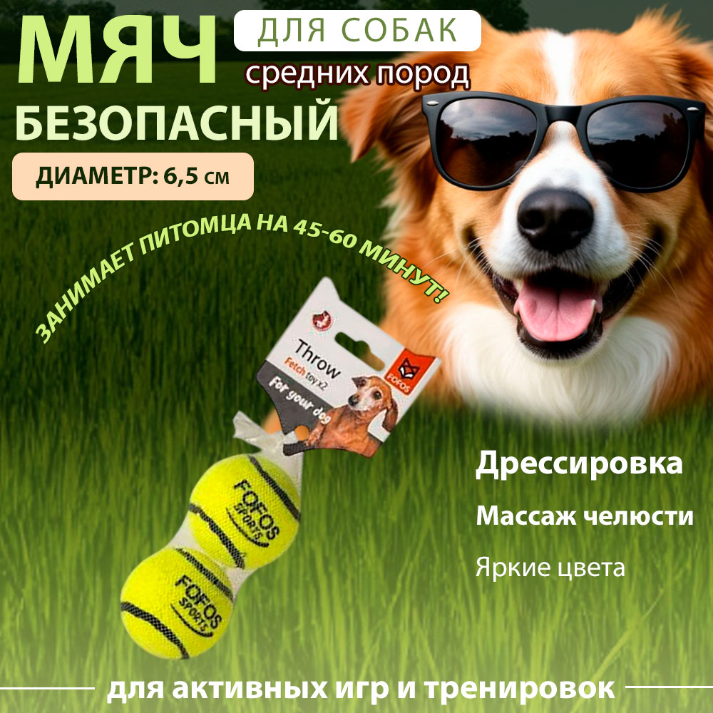 Игрушка Fofos (Фофос) Мяч Теннисный 2шт 6,5см Dcf18234