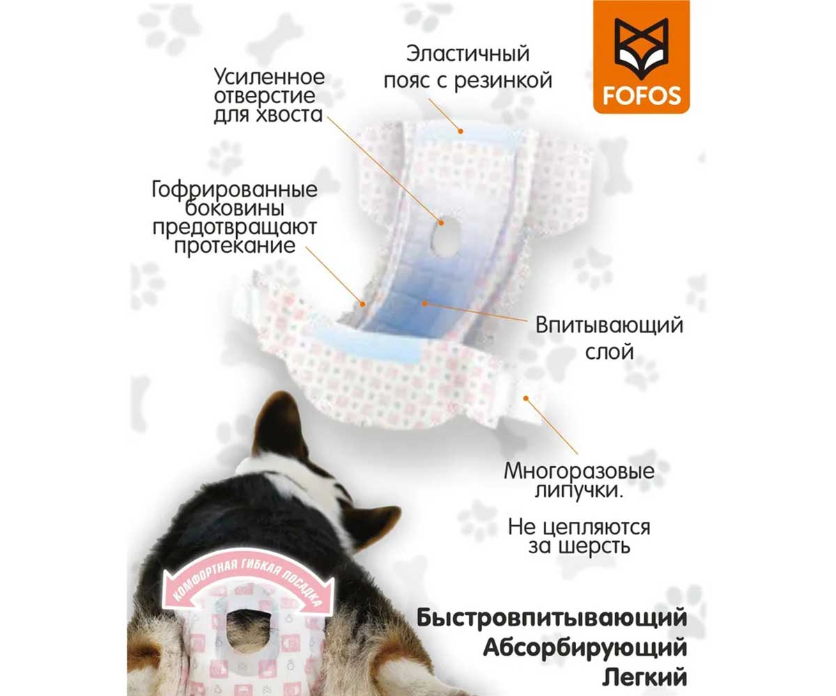 Подгузники Fofos (Фофос)  Впитывающие для Сук S 20-25см 18шт Dcf18569