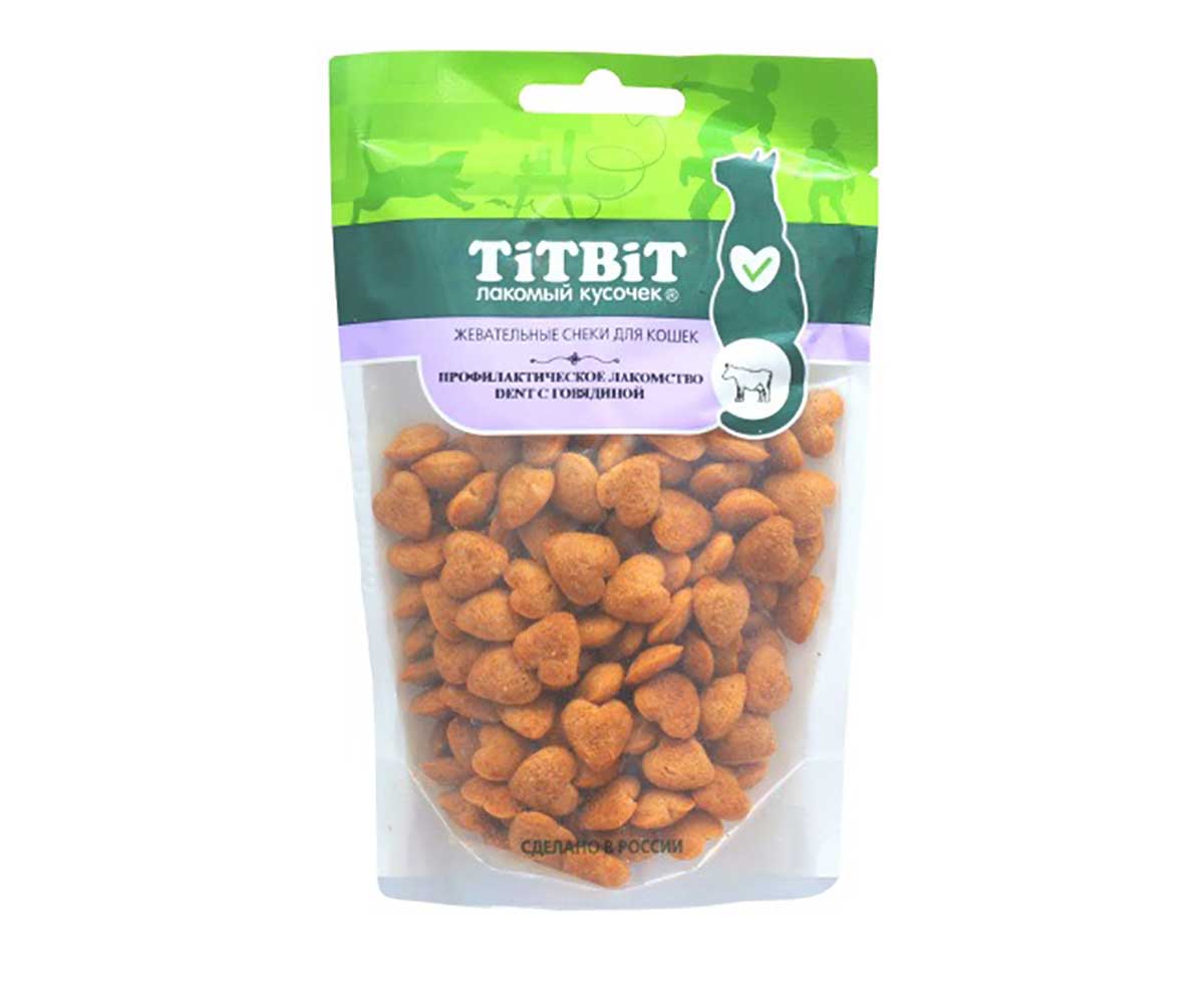 Лакомство TiTBiT (Титбит) Снек Для Кошек Говядина Dent 40г 019825