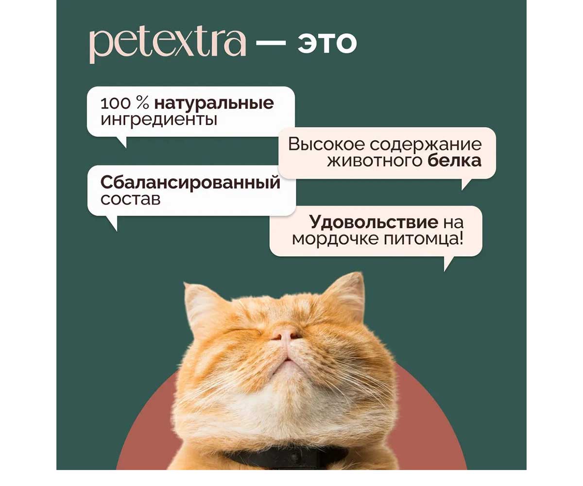 Влажный Корм Petextra (Петэкстра) Для Кошек Рыбный Деликатес Мусс 100г (1*16)