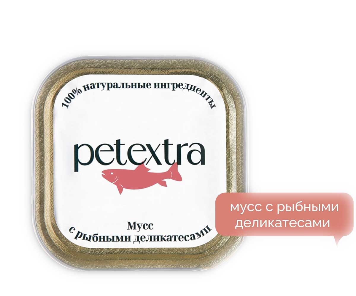 Влажный Корм Petextra (Петэкстра) Для Кошек Рыбный Деликатес Мусс 100г (1*16)