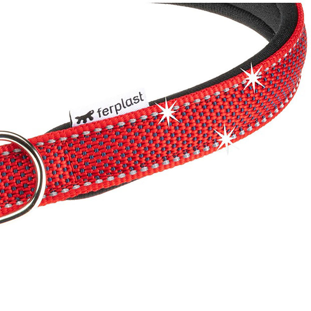 Ошейник Для Собак Мелких и Средних Пород Ferplast (Ферпласт) Daytona Deluxe С20/43 Мягкая Подкладкой  Красно-Черный 77202122