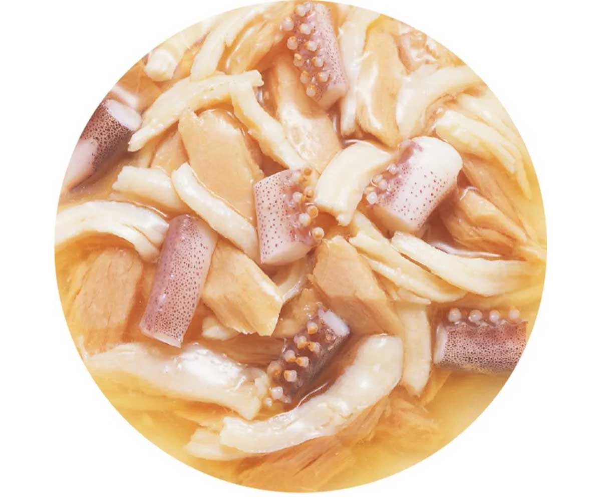 Консервы Inaba (Инаба) Ciao Toromi Для Кошек Филе Курицы, Тунец Магуро и Кальмар в Бульоне 80г (1*24)