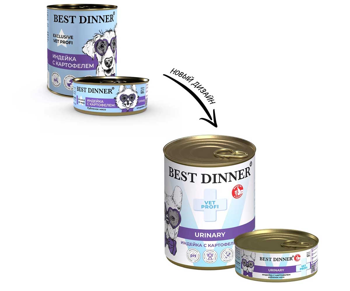 Консервы Best Dinner (Бест Диннер) Для Собак При Мочекаменной Болезни Индейка и Картофель Exclusive Urinary 100г 7674
