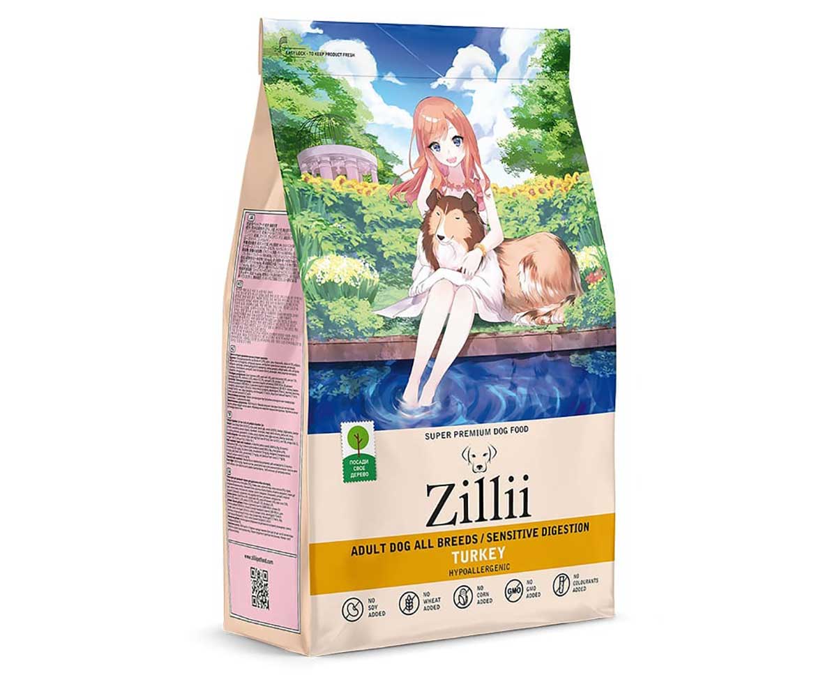 Сухой Корм Zillii (Зиллии) Для Собак с Чувствительным Пищеварением Индейка Adult Dog Sensitive Digestion  800г 5658070