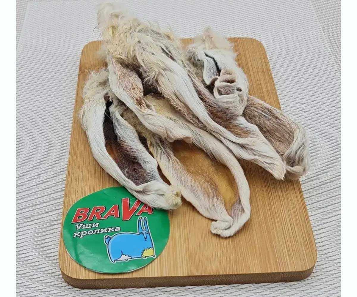 Лакомство Brava (Брава) Уши Кроличьи с Мехом 50г Новинка