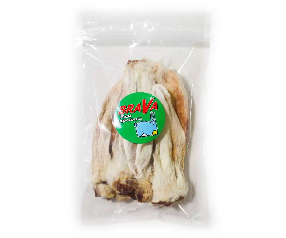 Лакомство Brava (Брава) Уши Кроличьи с Мехом 50г Новинка
