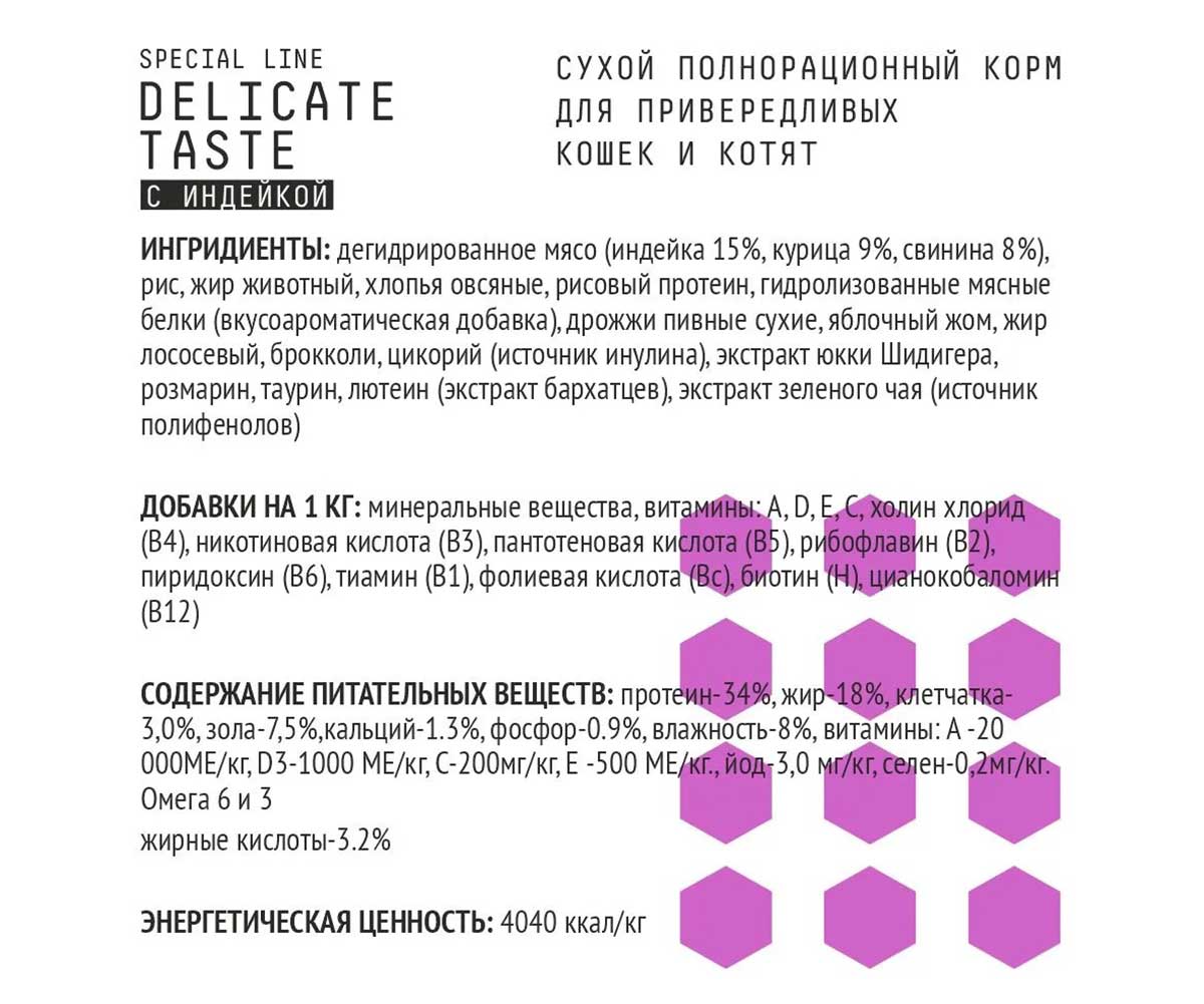 Сухой Корм Ajo (Аджо) Для Кошек и Котят Привередливых к Корму Индейка 1,5кг (1*6)