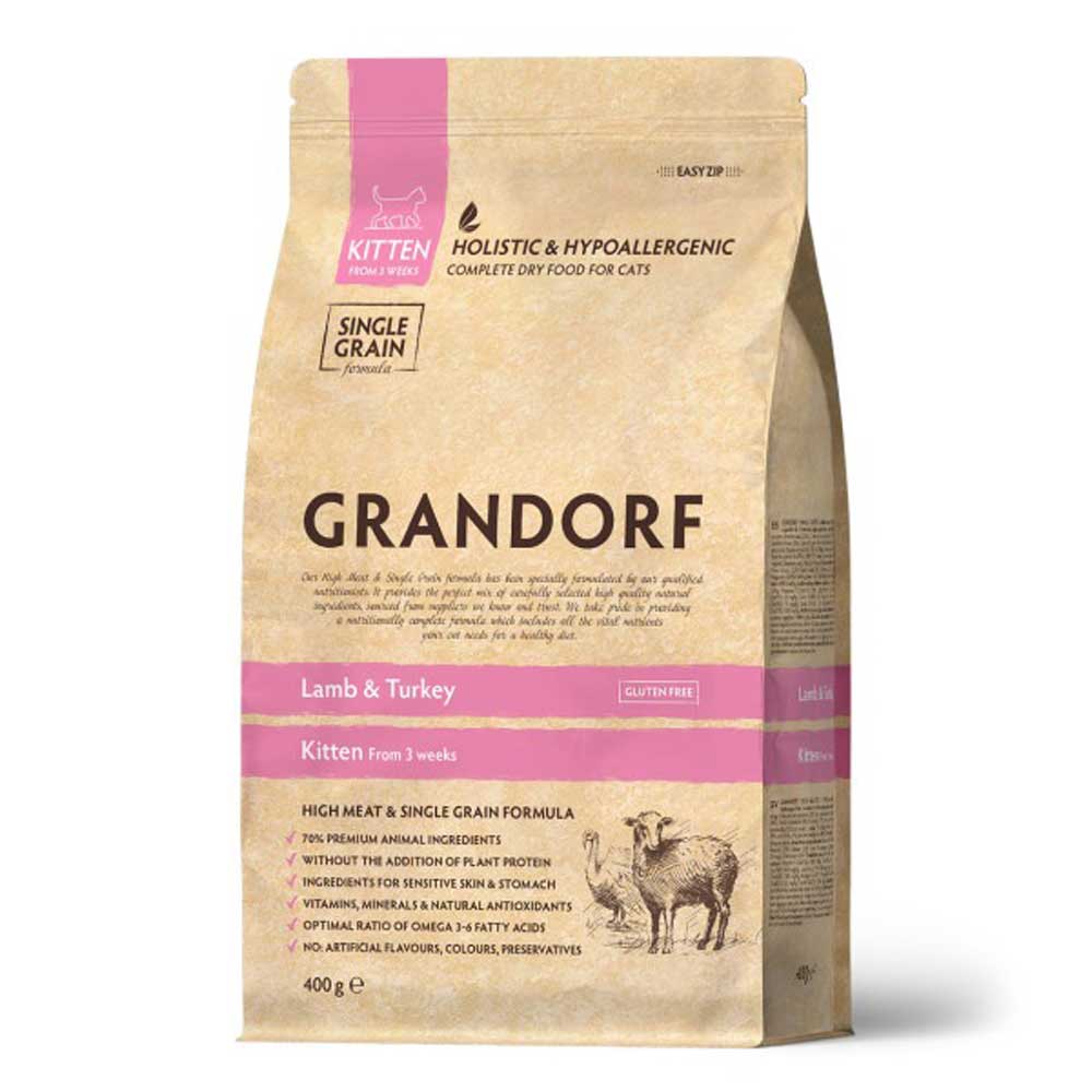 Сухой Корм Grandorf (Грэндорф) Kitten Lamb&Turkey Для Котят Ягненок и Индейка 400г 1195