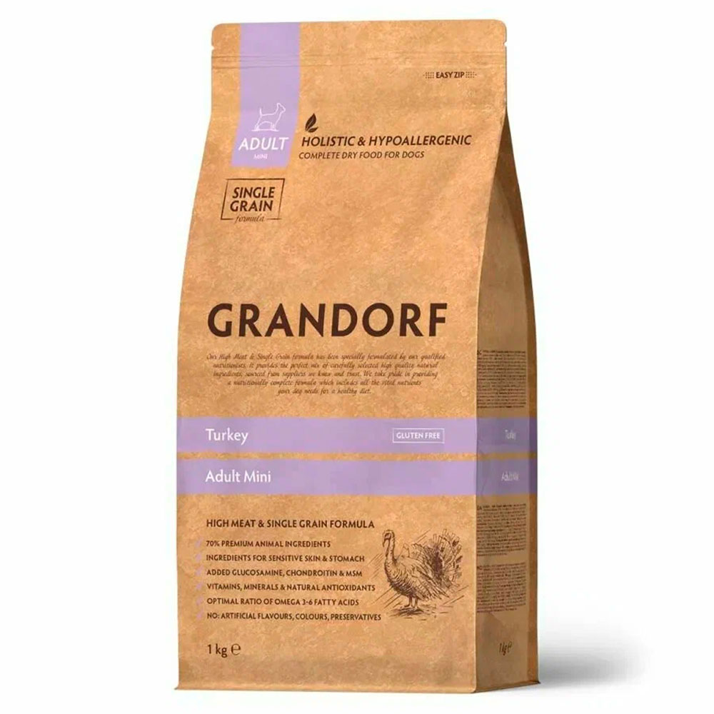 Сухой Корм Grandorf (Грэндорф) Dog Mini Turkey Для Собак Мелких пород Индейка 1кг 0938
