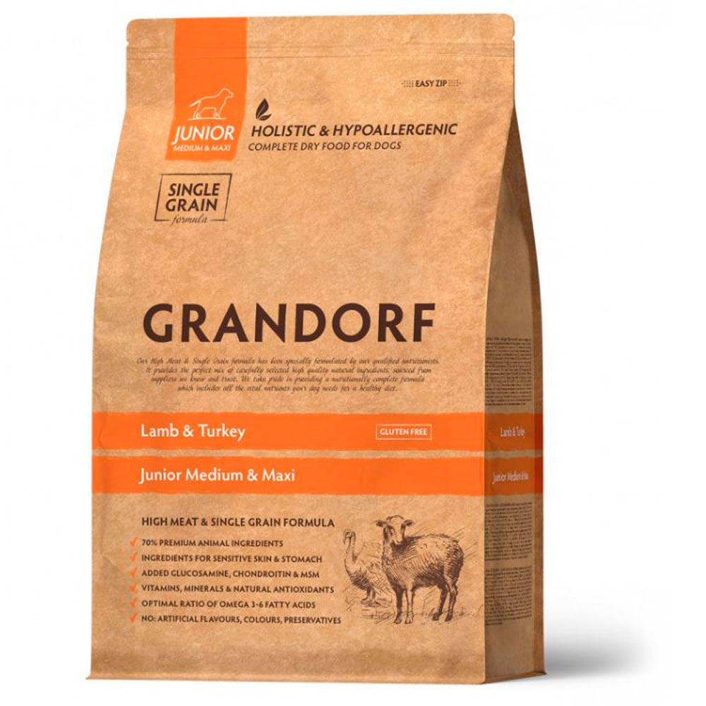 Сухой Корм Grandorf (Грэндорф) Junior Lamb&Rice Для Щенков Ягненок и Индейка 1кг 0884