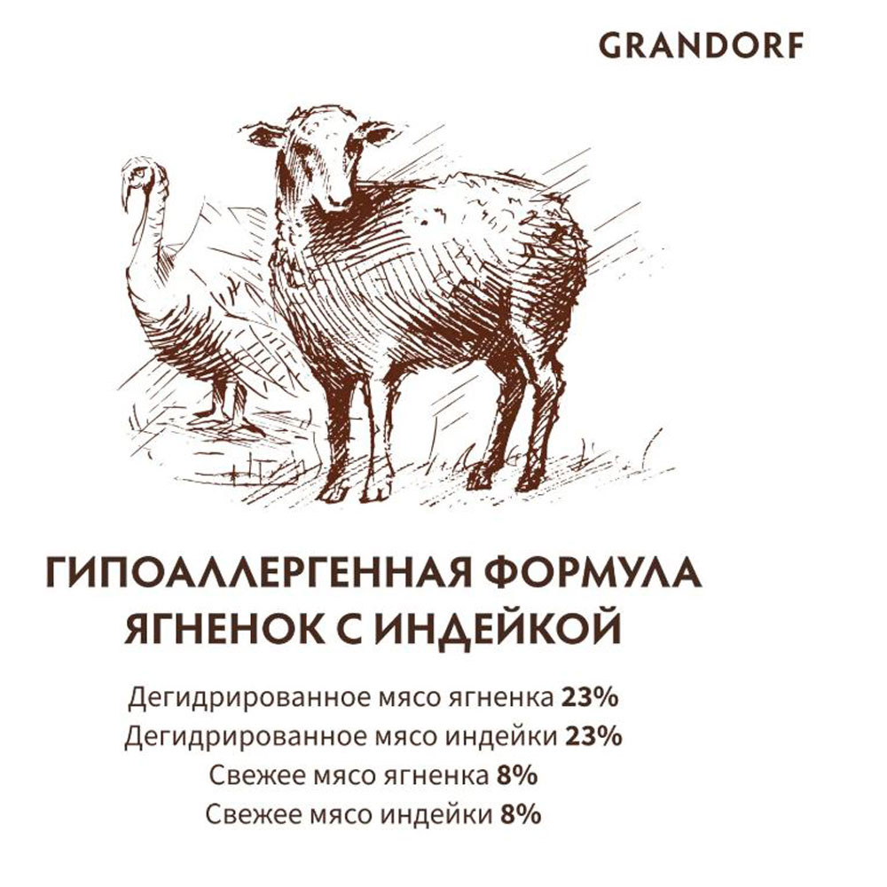 Сухой Корм Grandorf (Грэндорф) Junior Lamb&Rice Для Щенков Ягненок и Индейка 1кг 0884
