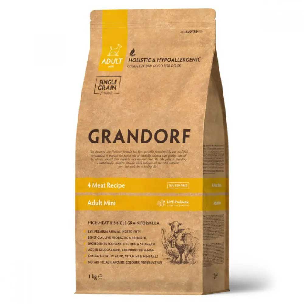 Сухой Корм Grandorf (Грэндорф) Dog Probiotic Adult Mini Для Собак Мелких Пород 4-Мяса 1кг 1096
