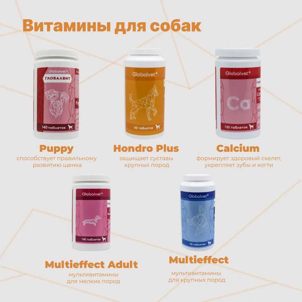 Globalvet (Глобалвет) Витамины Комплекс Защиты Суставов Для Крупных Собак 55т