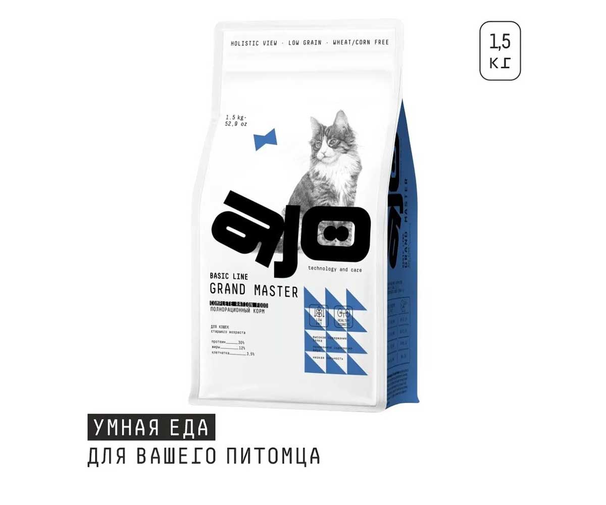 Сухой Корм Ajo (Аджо) Для Кошек Старшего Возраста 1,5кг (1*6)
