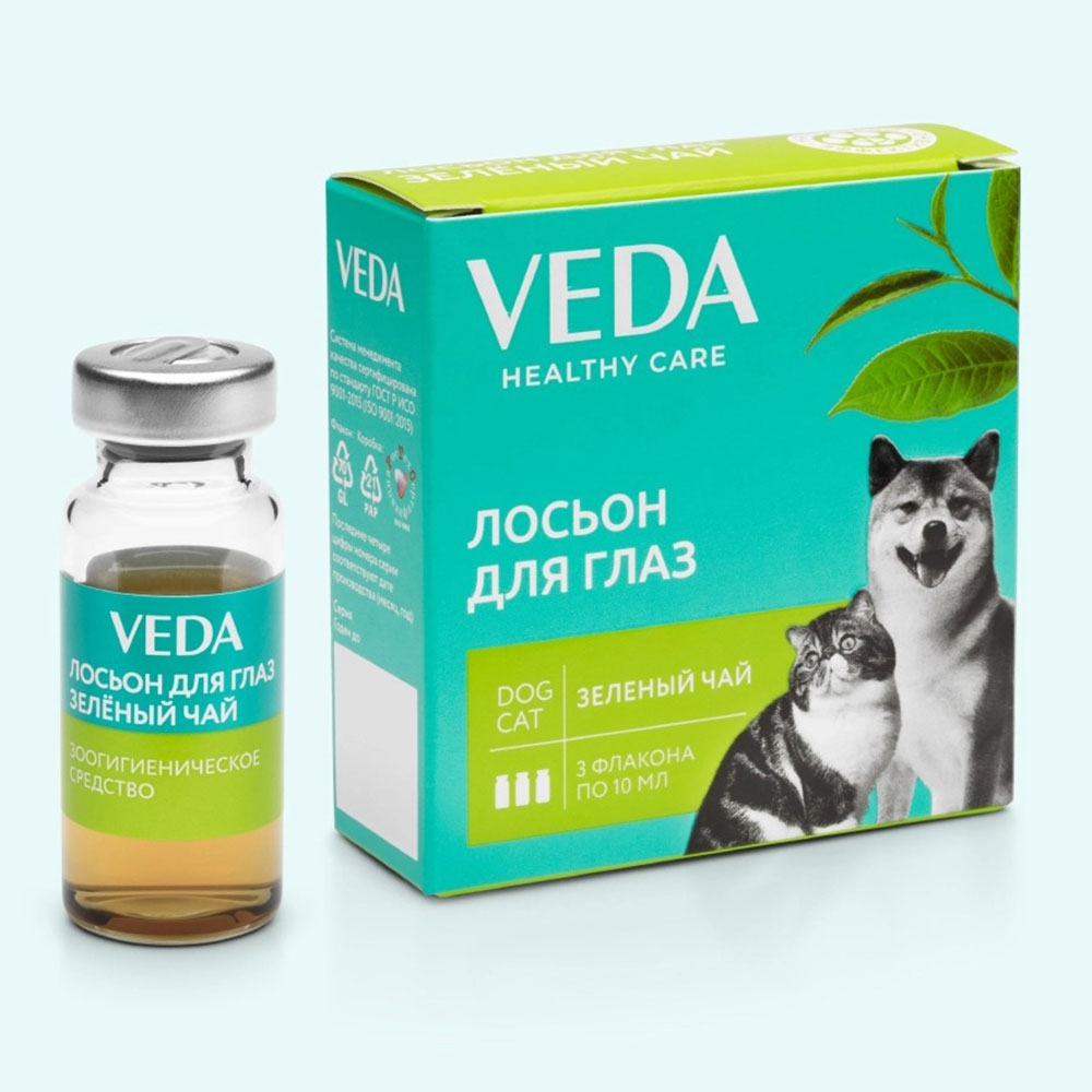 Фитоэлита Зеленый Чай Лосьон Для Глаз Для Кошек и Собак 10мл 3фл Veda (Веда)