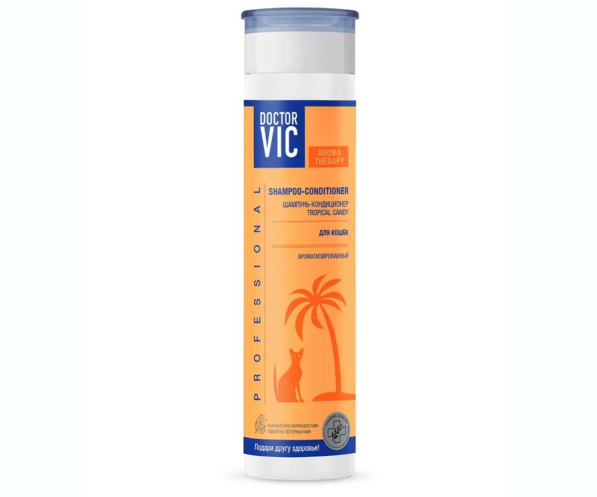 Doctor Vic (Доктор Вик) Tropical Candy Шампунь-Кондиционер Для Кошек 250мл 17689