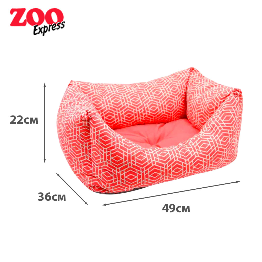 Лежанка Zooexpress (Зооэкспресс) Пухлик Геометрия №3 49*36*22см 750035 Серый