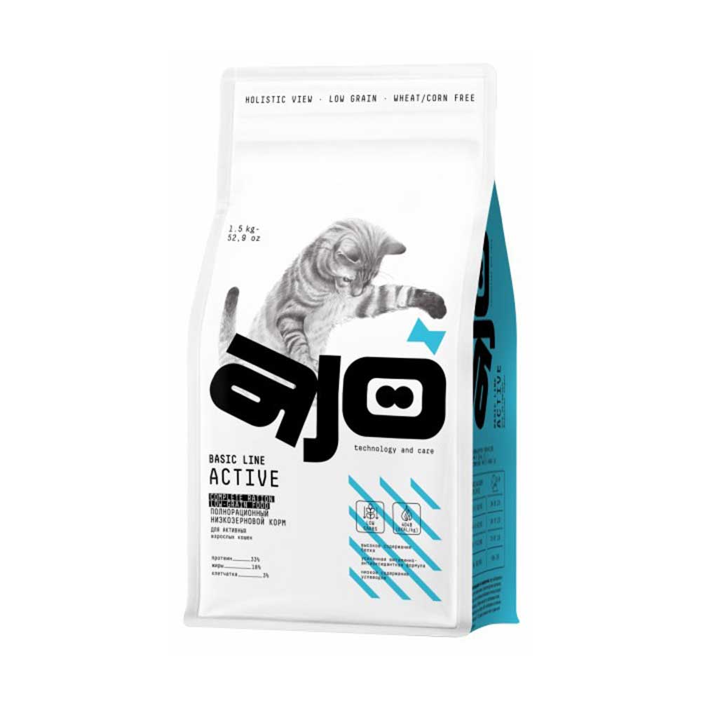 Сухой Корм Ajo (Аджо) Cat Active Для Кошек Индейка 1,5кг (1*6)