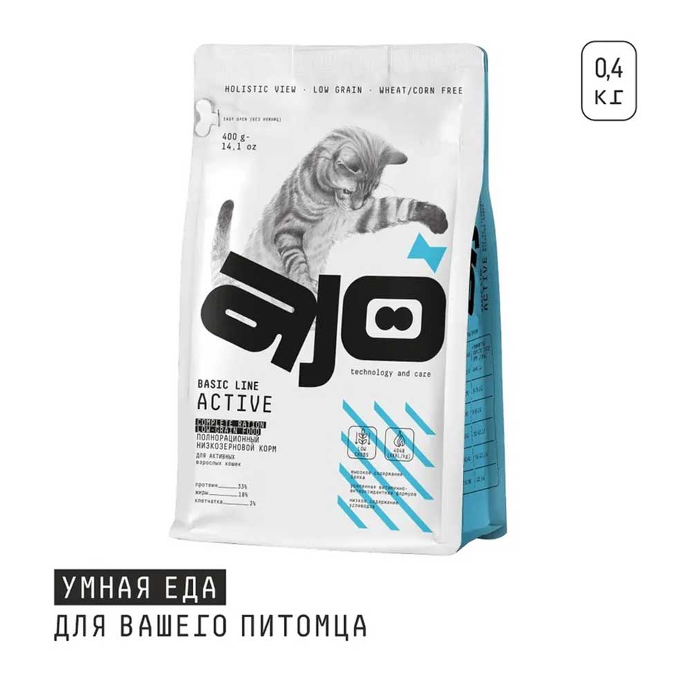 Сухой Корм Ajo (Аджо) Cat Active Для Кошек Индейка 400г (1*24)
