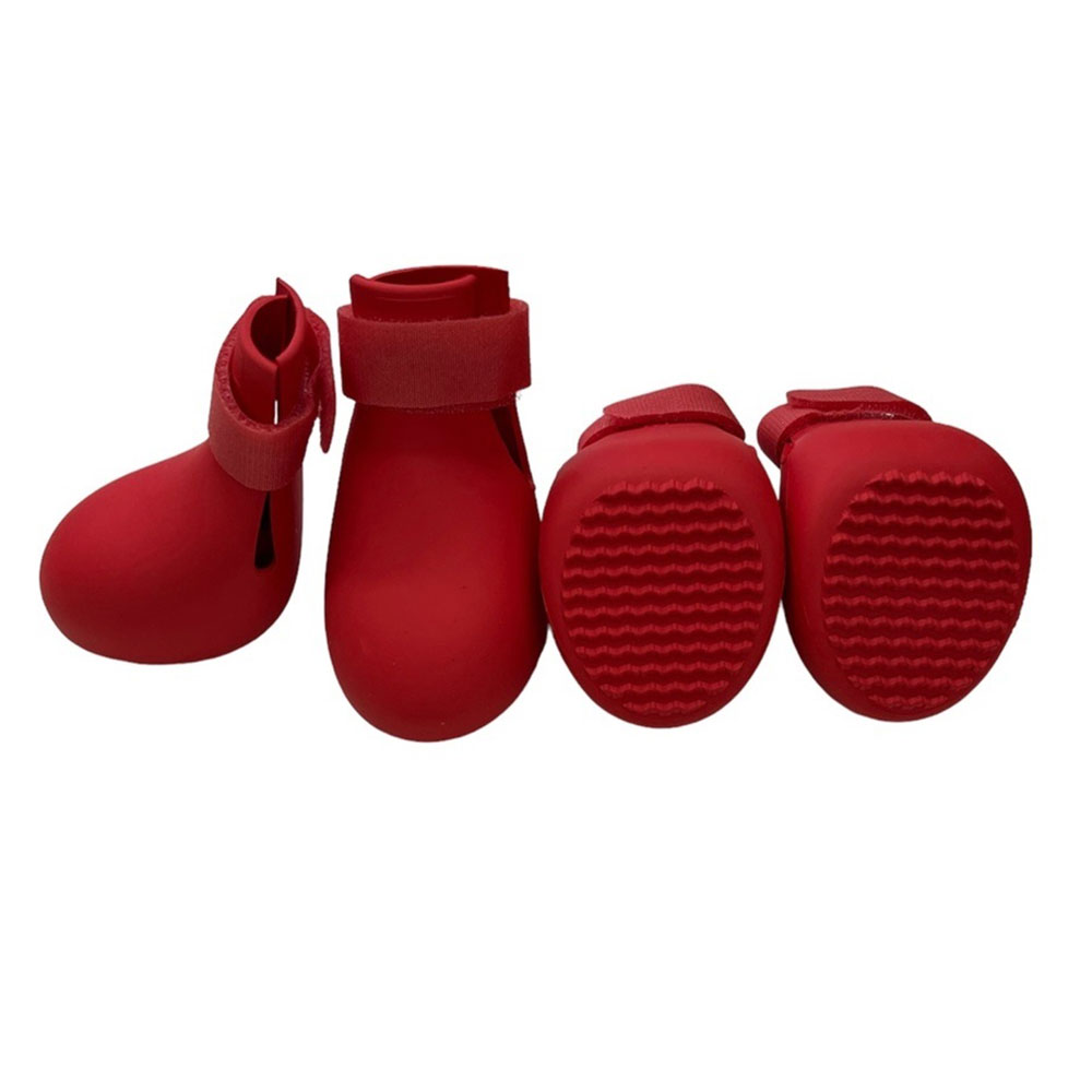 Сапоги Для Собак Мелких Пород Pet Fashion (Пет Фешн) Резиновые XS Красный 4,5*5см