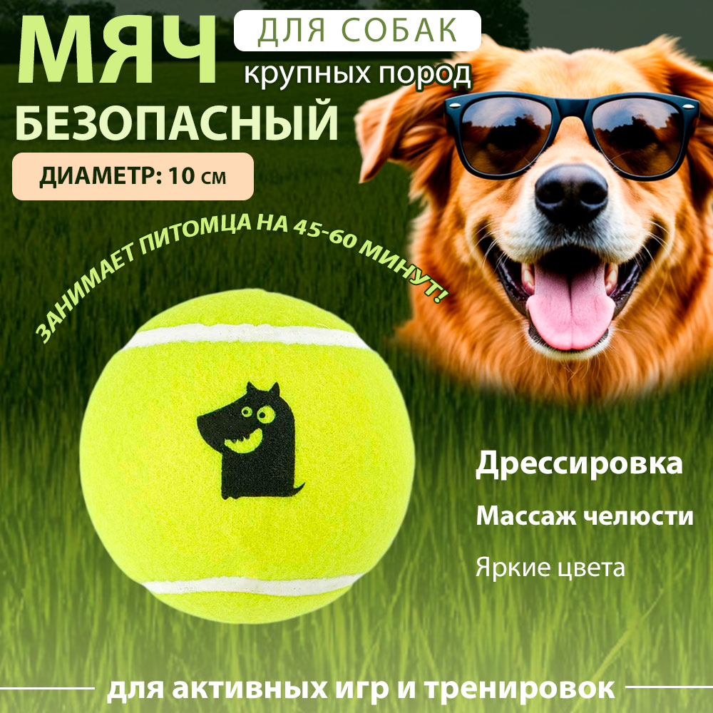 Игрушка Mr.Kranch (Мистер Кранч) Для Собак Теннисный Мяч Большой 10см Желтый