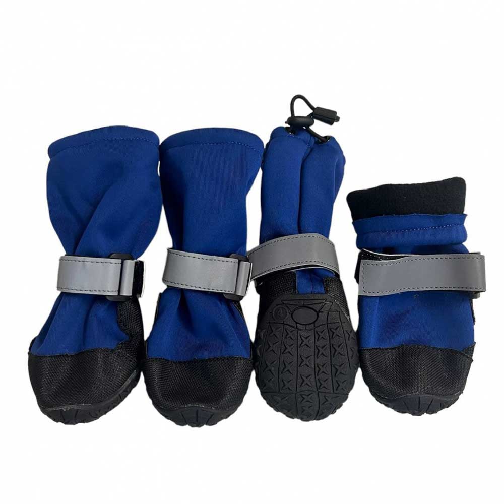 Сапожки Pet Fashion (Пет Фешн) Для Собак 4-Сезона, Мягкие, Удлиненные Флис, Светоотражающие Синий 6,5*6см, L