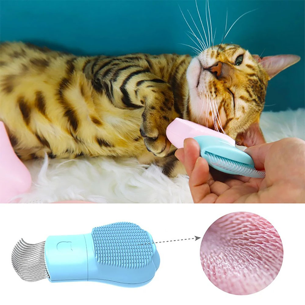 Пуходерка-Гребень Для Кошек Pet Fashion (Пет Фешн) 2в1 с Имитацией Языка Кошки Микс