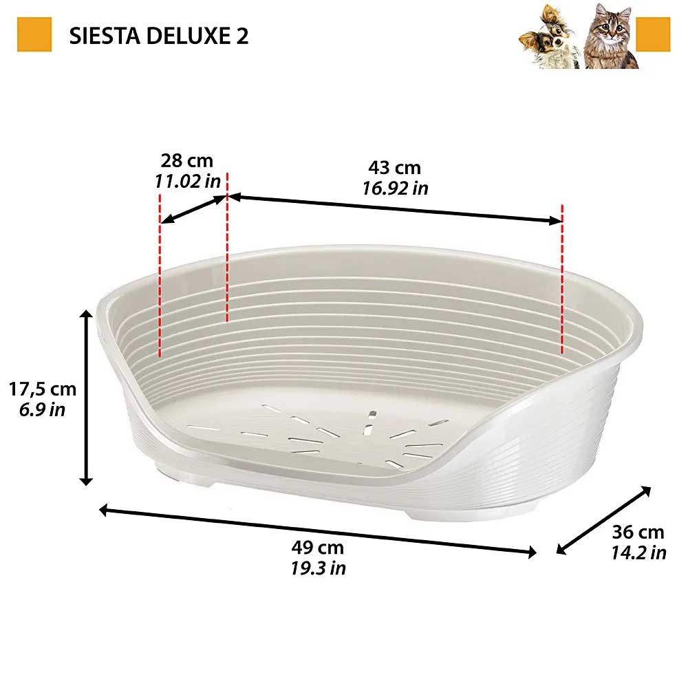 Лежак Ferplast (Ферпласт) Siesta Deluxe 10 Пластик, Светло-Серый 70210926