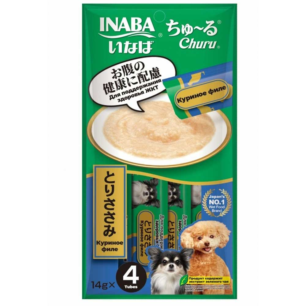 Лакомство Inaba (Инаба) Churu 14г*4г Пюре Куриное Филе Для Поддержания Здоровья ЖКТ Для Собак(Уп48)Rud105 139.3399